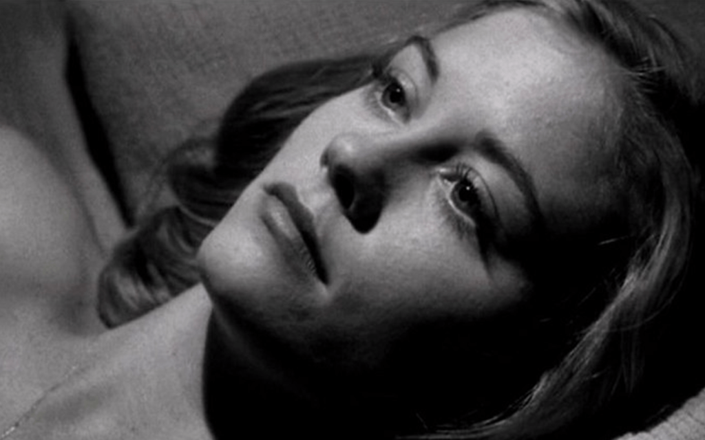 This is a black and white image of Jacy in "The Last Picture Show".